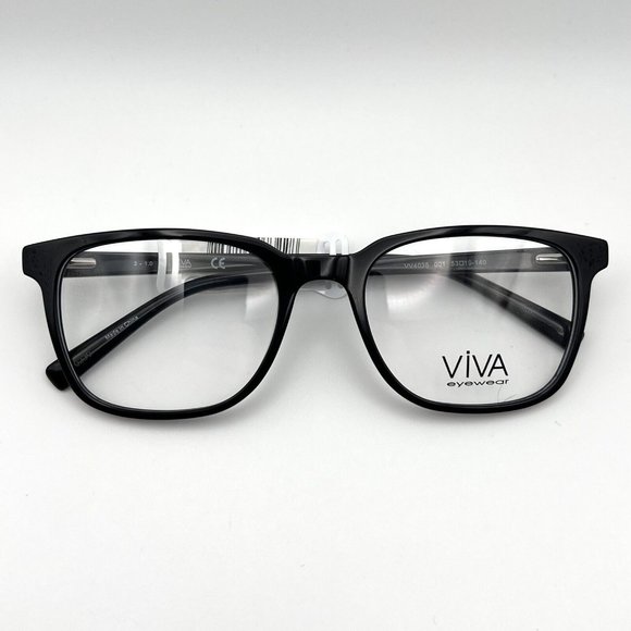 VIVA Eyewear VV4038 001 Wayfarer Square Horn Rim Eyeglass Frame Black 53-19-140 - Picture 11 of 12